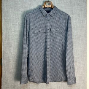 Prana Button Down Long Sleeve Gray Shirt